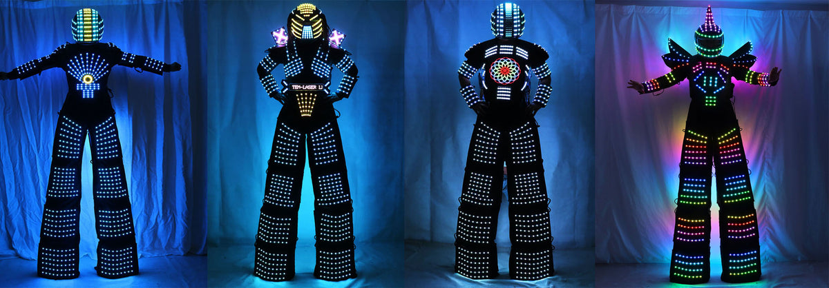 Costume de robot LED Robots Vêtements DJ Traje Party Show Costumes