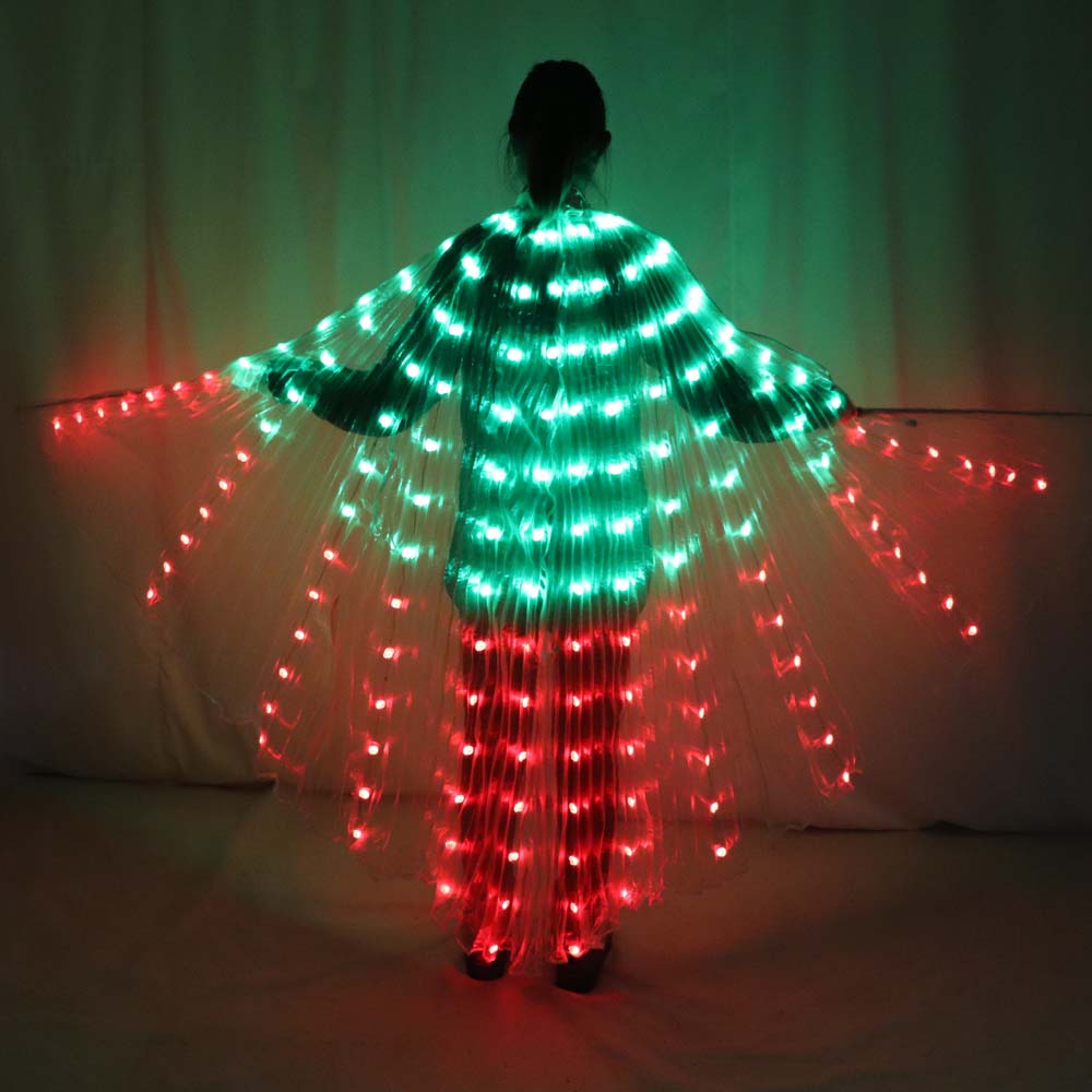 Belly Dance LED Isis Wings Colorful Belly Dancing Accessory Popular Stage Performance Props Wings Props With Stick