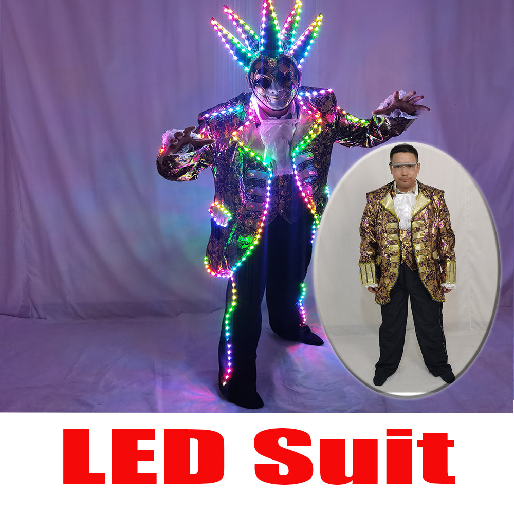 Full‑Color Digital Pixel LED Court Suit, Light‑Emitting Running Horse Tuxedo Lighting Effects for Stage Performance - Temlaser.net