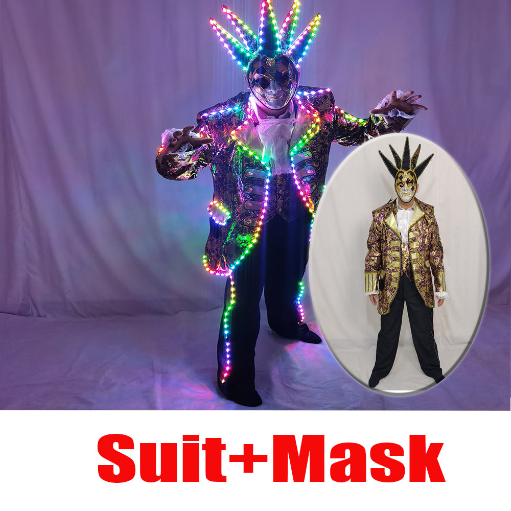 Full‑Color Digital Pixel LED Court Suit, Light‑Emitting Running Horse Tuxedo Lighting Effects for Stage Performance - Temlaser.net
