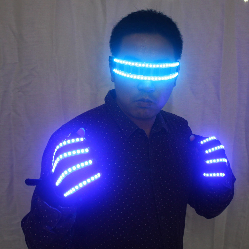LED Glow Gloves Rave Light Flashing Finger Lighting Glow Mittens Magic Black Luminous Gloves Party Supplies Halloween - Temlaser.net