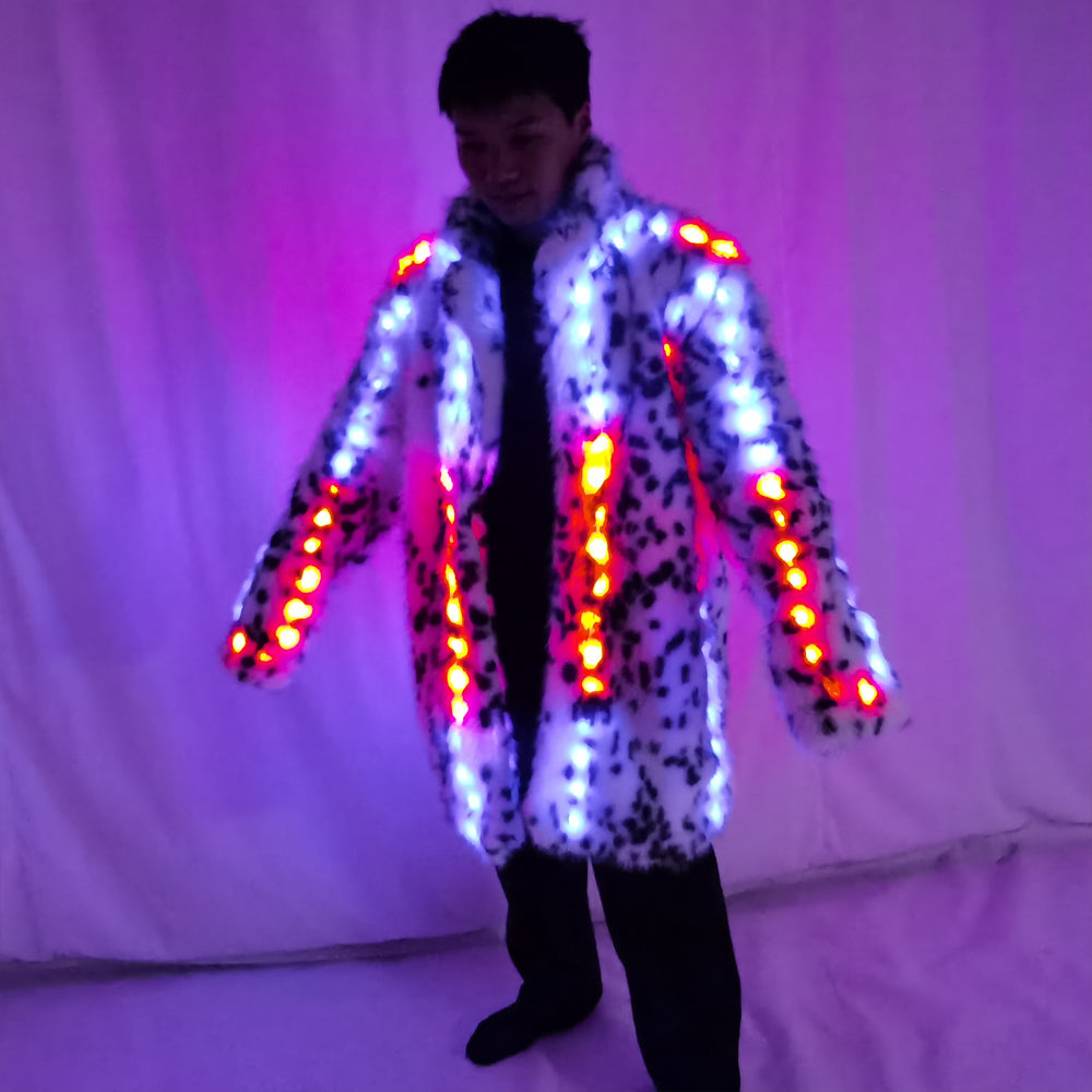 Men's Long Faux Fur Overcoat - Thick Warm Jacket for Daily, Cosplay & Stage Show