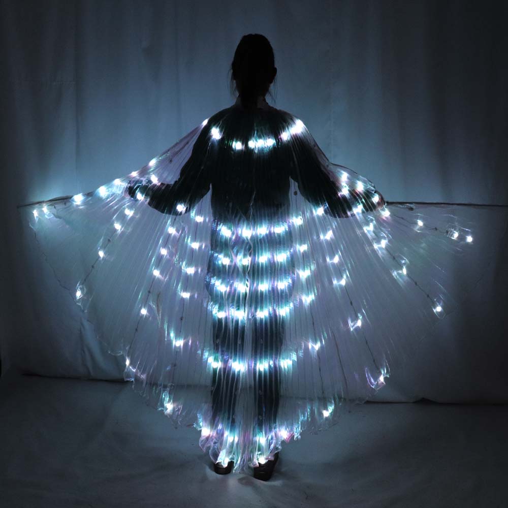 Belly Dance LED Isis Wings Colorful Belly Dancing Accessory Popular Stage Performance Props Wings Props With Stick