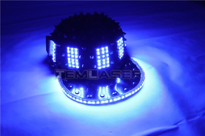 Unisex Punk Hedgehog Rock Rivet Cap Newest Unique Gold Silver Rivet LED Hat Fashion Snapback for Street Hip-hop Rivet man woman