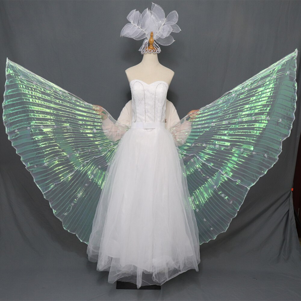 LED Wedding Dress Luminous Suits Light Clothing Glowing Wedding Skirt LED Wings for Women Ballroom Dance Dress