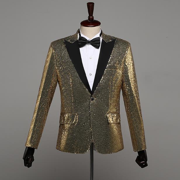 Full Color LED Sequins Fashion Lighting Fashion Senior Host Dress Dance Best Man Banquet Slim Suit Jacket