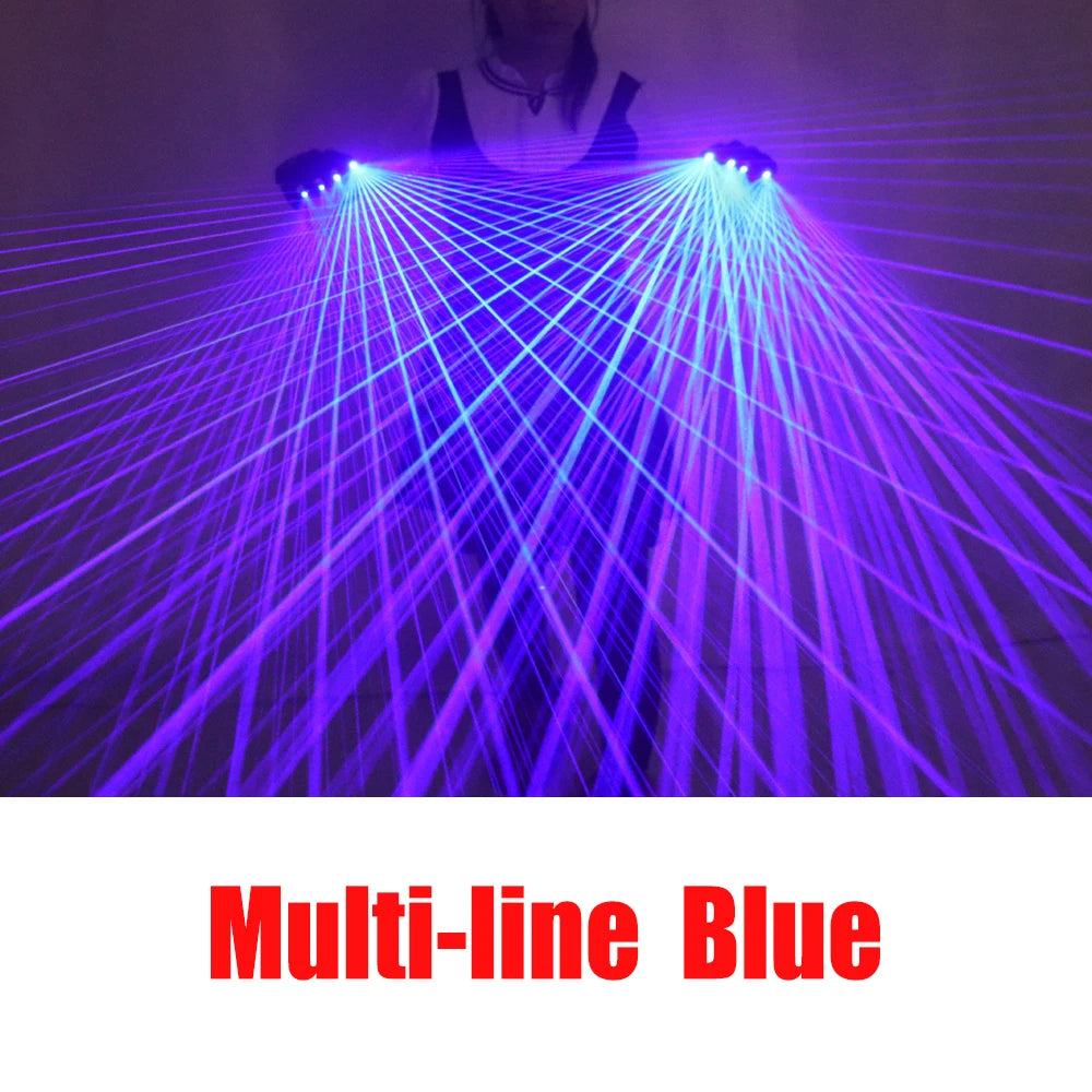 Color Red Green Blue Multi Line Laser Gloves LED Colorful Luminous Gloves for Party Stage Performance Clothing