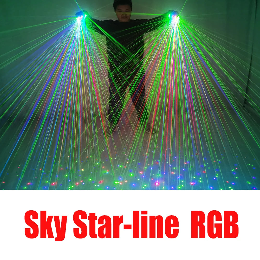 Color Red Green Blue Multi Line Laser Gloves LED Colorful Luminous Gloves for Party Stage Performance Clothing