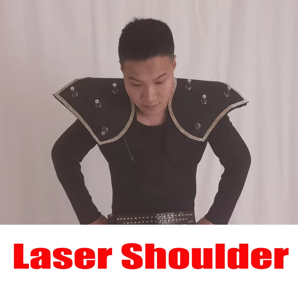 Future Novelty Green Laser Shoulder Vest LED Suit Jacket Starry Sky Laser Line Fireworks Colorful Effect Stage Performance