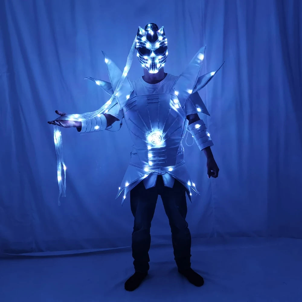 Woman Led Costume Ladies Light Up Dance Dress Female Jacket Christmas Performance Party Nightclub Entertainment