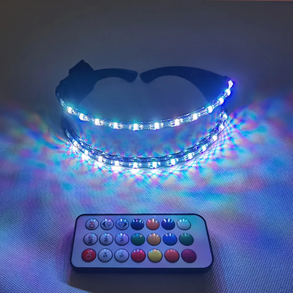 نظارات فلاش LED بألوان كاملة وامض نظارات ينبعث منها الليزر لعرض الليزر ملحقات فستان الراقصة الشرقية