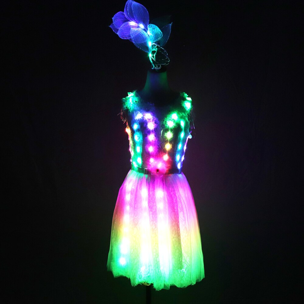 Light Up Luminous Clothes LED Costume Ballet Tutu Led Dresses Singer Dancer Stage Wear Outfi For Dancing Skirts Wedding Party