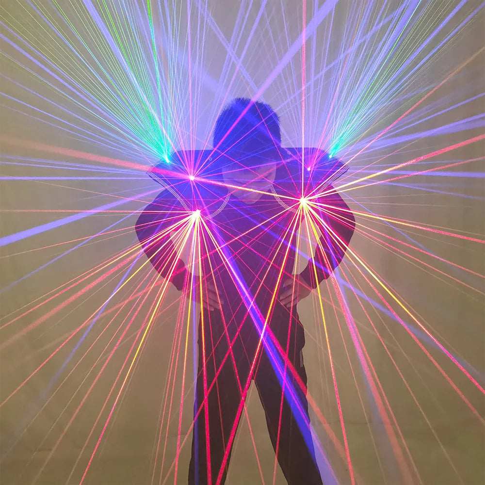Chaleco láser de Color, chaleco de hombro para espectáculo de láser, fiesta, vestido elegante, disfraz luminoso de Robot de baile
