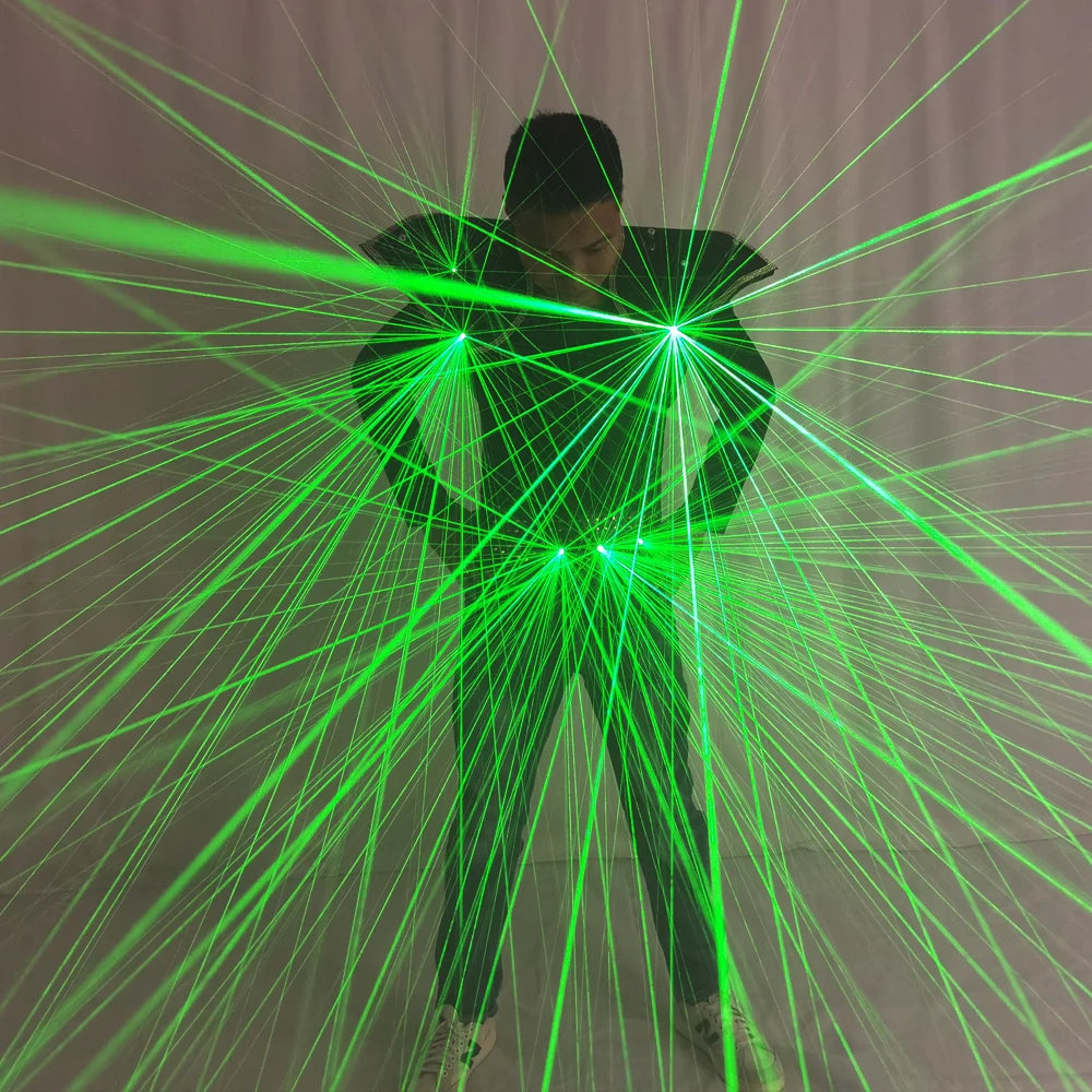 Future Novelty Green Laser Shoulder Vest LED Suit Jacket Starry Sky Laser Line Fireworks Colorful Effect Stage Performance