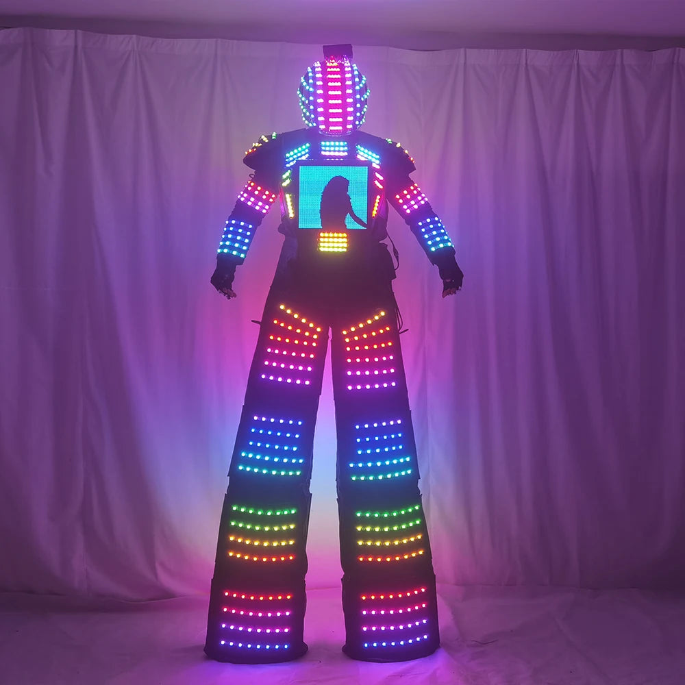 Led Predator Robot Costume Clothing Traje De Robot Suit Stilts Walker Helmet Laser Gloves Event Kryoman Jacket