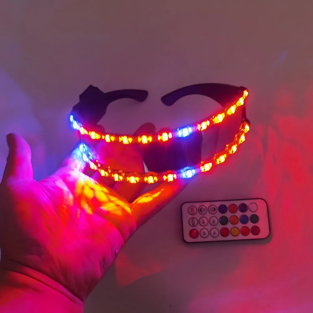 نظارات فلاش LED بألوان كاملة وامض نظارات ينبعث منها الليزر لعرض الليزر ملحقات فستان الراقصة الشرقية