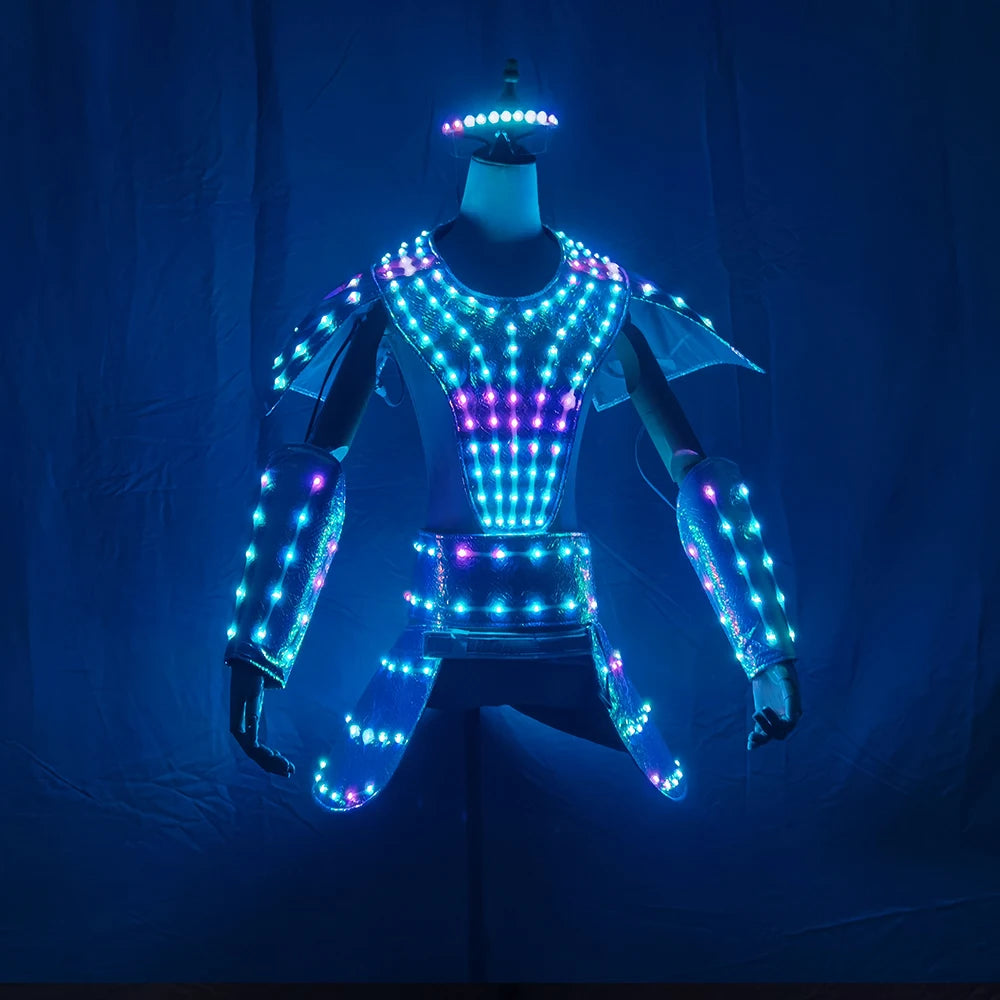 LED Dress Women Dancer Future Technology Cosplay Costume DJ Singer Performance Stage Wear Costume Sexy Silver Laser Skirt