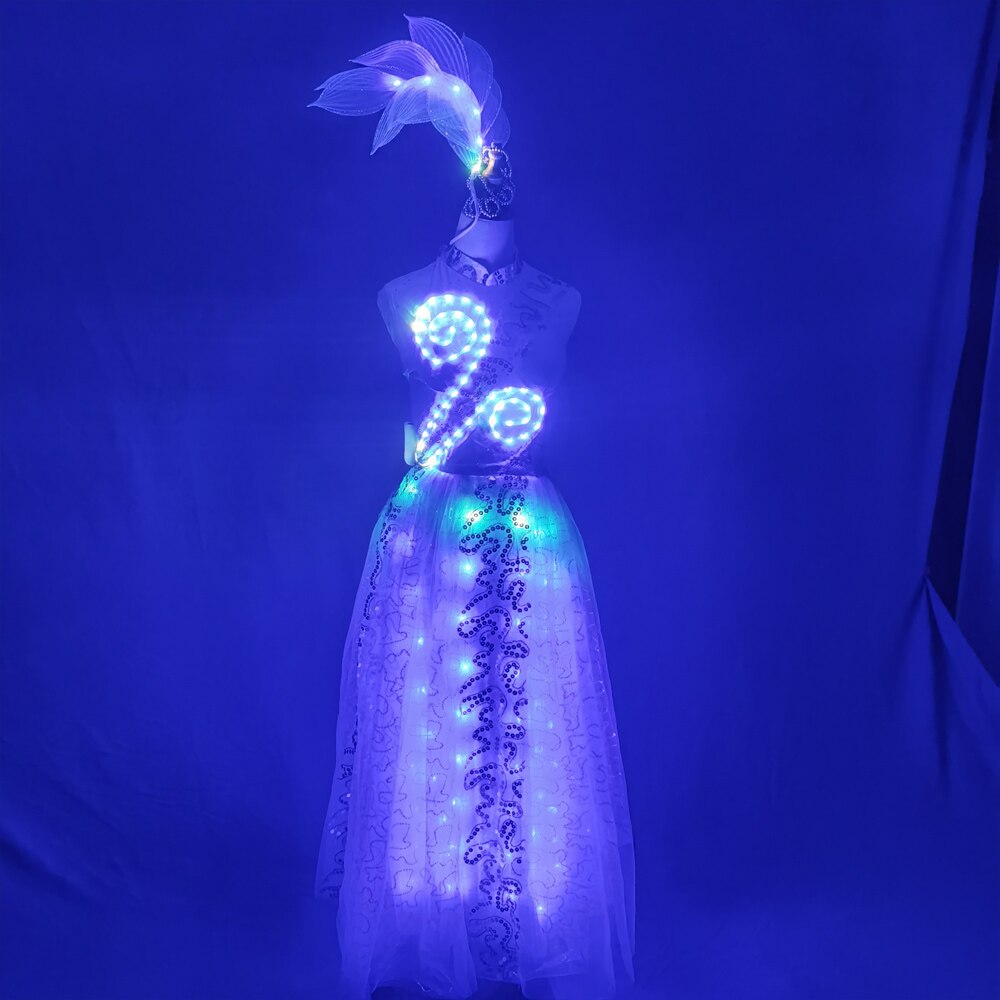 Oriental Dance LED Costume Carnival In Group Sexy Opening Dance Luminous Dress Carnival Stage Wear Holiday Performance Suit
