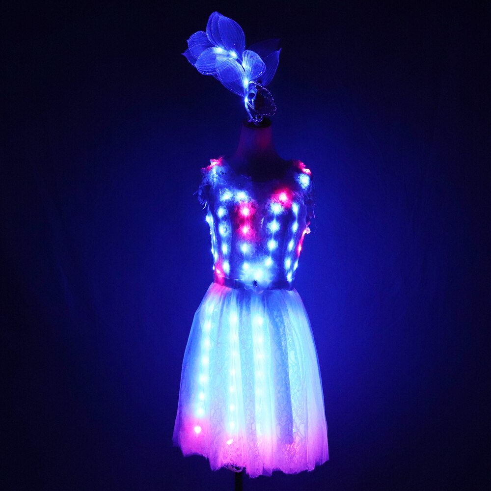 Light Up Luminous Clothes LED Costume Ballet Tutu Led Dresses Singer Dancer Stage Wear Outfi For Dancing Skirts Wedding Party