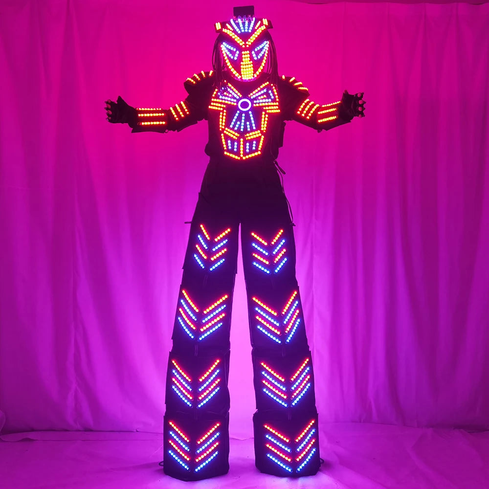 Traje De Robot LED ركائز ووكر مصباح ليد روبوت البدلة الملابس الحدث Kryoman زي Led Disfraz De Robot