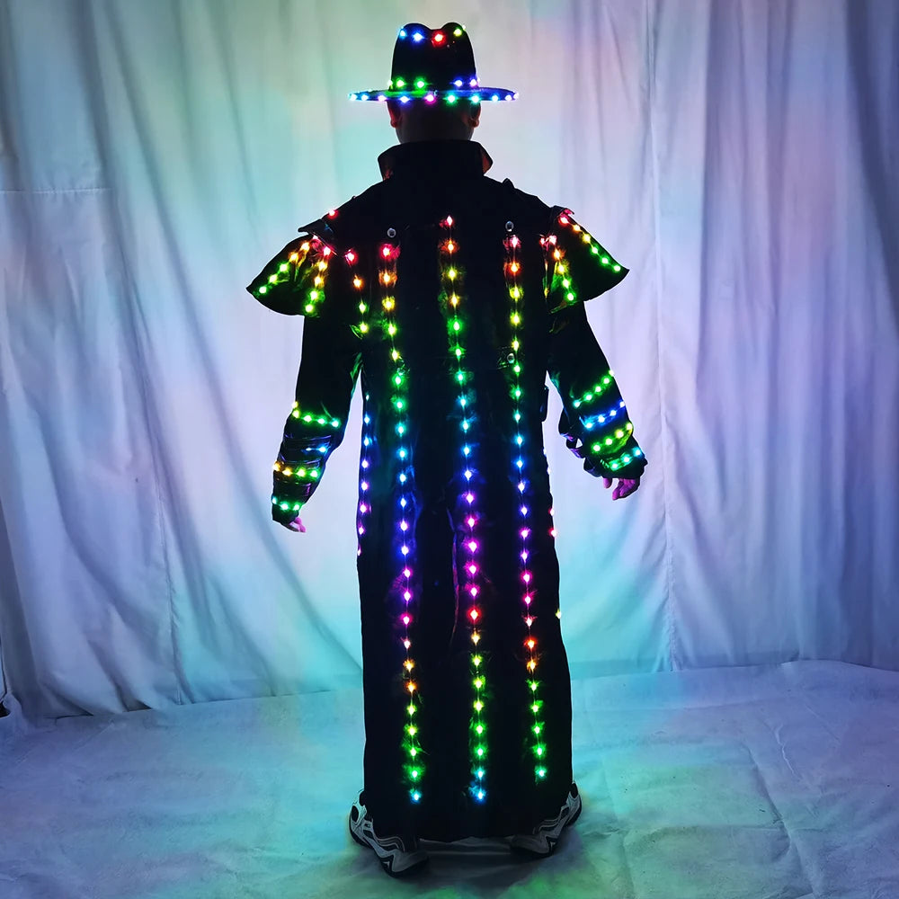 LED Robot Costume Stage Jacket Dancer Suit Wearing Cosplay Laser for Nightclub Party Man dance