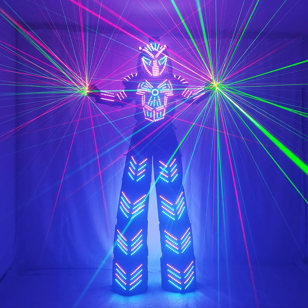 Traje De Robot LED Stilts Walker LED Light Robot Suit Clothing Event Kryoman Costume Led Disfraz De Robot