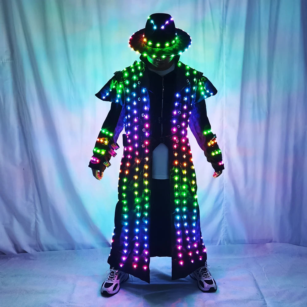 LED Robot Costume Stage Jacket Dancer Suit Wearing Cosplay Laser for Nightclub Party Man dance