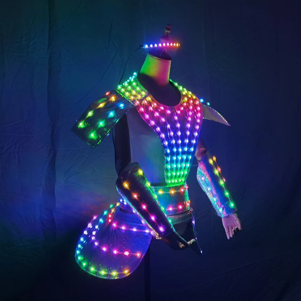 LED Dress Women Dancer Future Technology Cosplay Costume DJ Singer Performance Stage Wear Costume Sexy Silver Laser Skirt