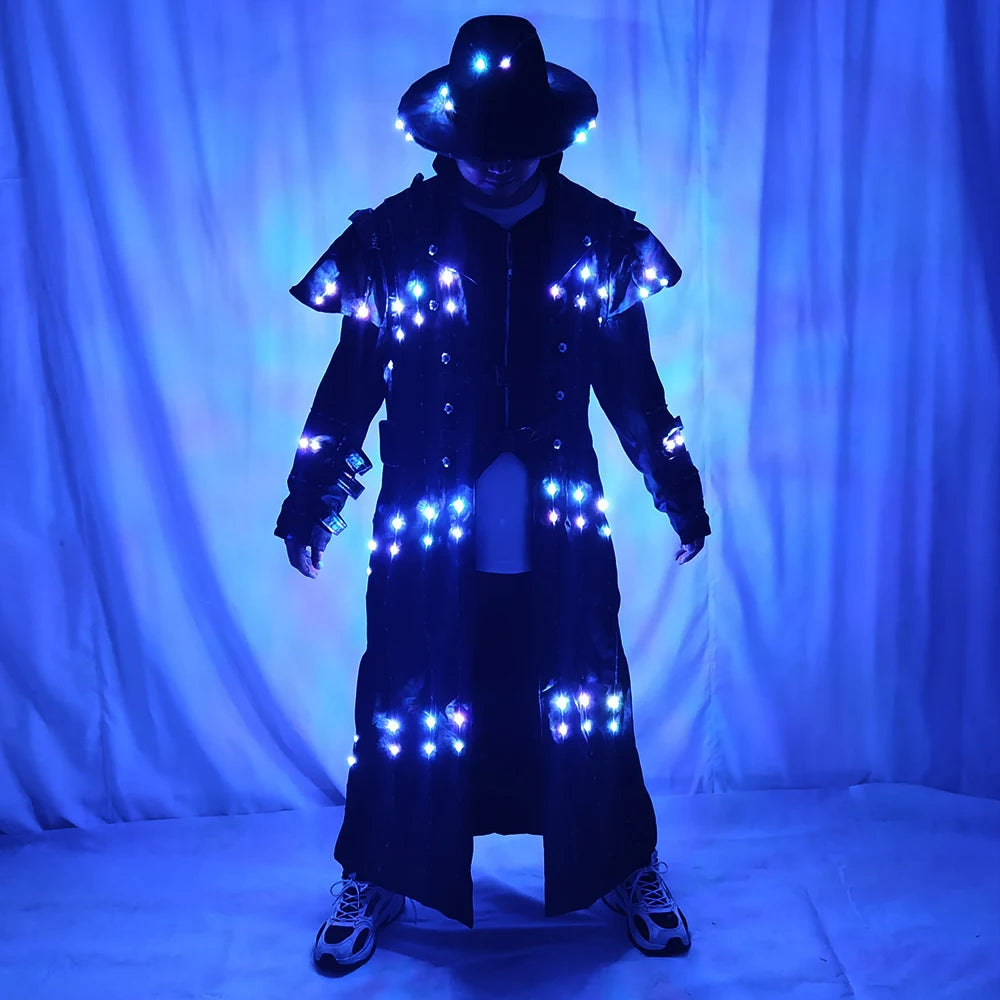LED Robot Costume Stage Jacket Dancer Suit Wearing Cosplay Laser for Nightclub Party Man dance