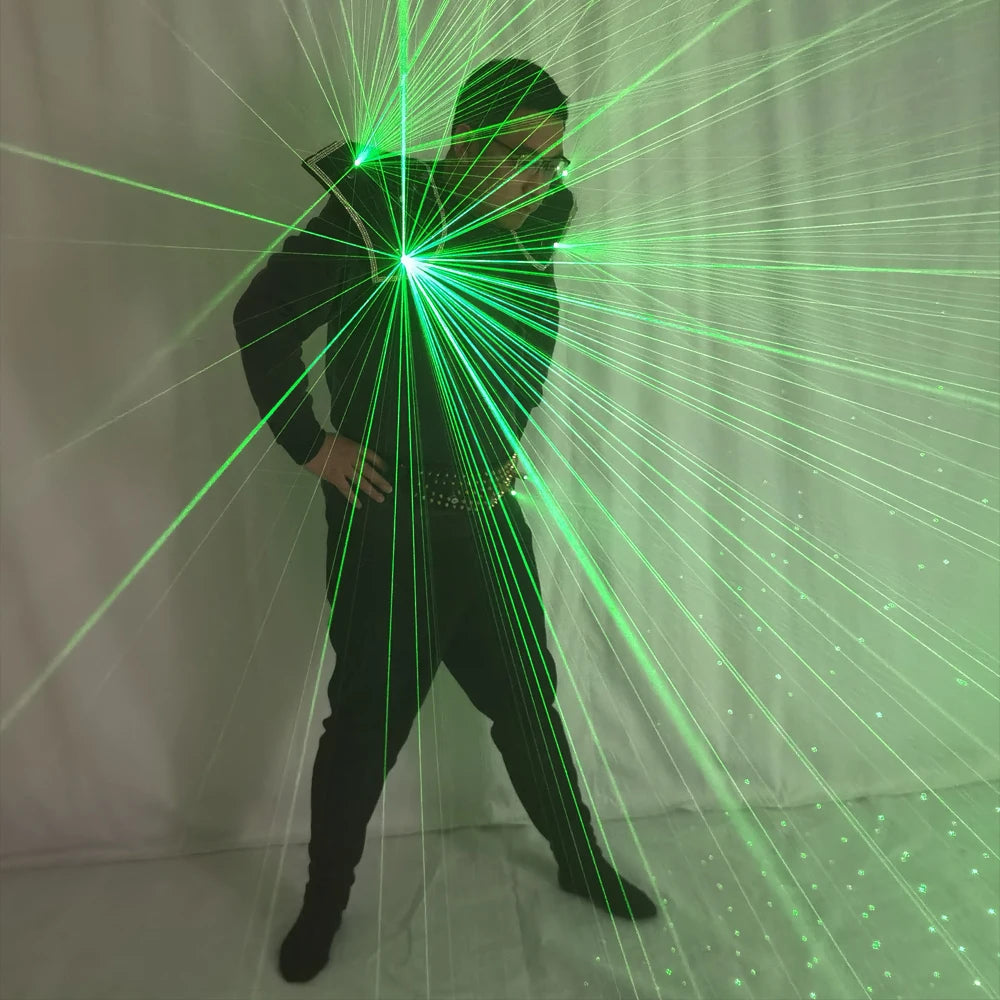 Future Novelty Green Laser Shoulder Vest LED Suit Jacket Starry Sky Laser Line Fireworks Colorful Effect Stage Performance