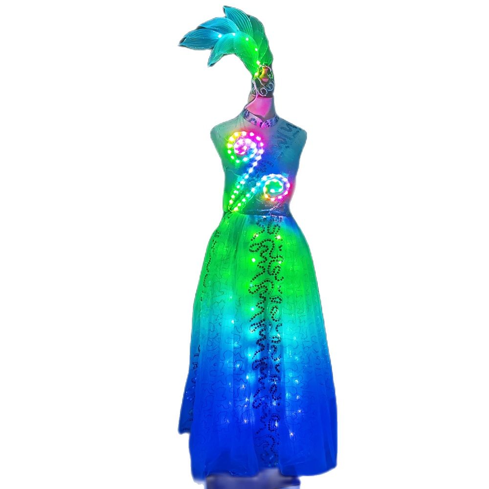 Oriental Dance LED Costume Carnival In Group Sexy Opening Dance Luminous Dress Carnival Stage Wear Holiday Performance Suit