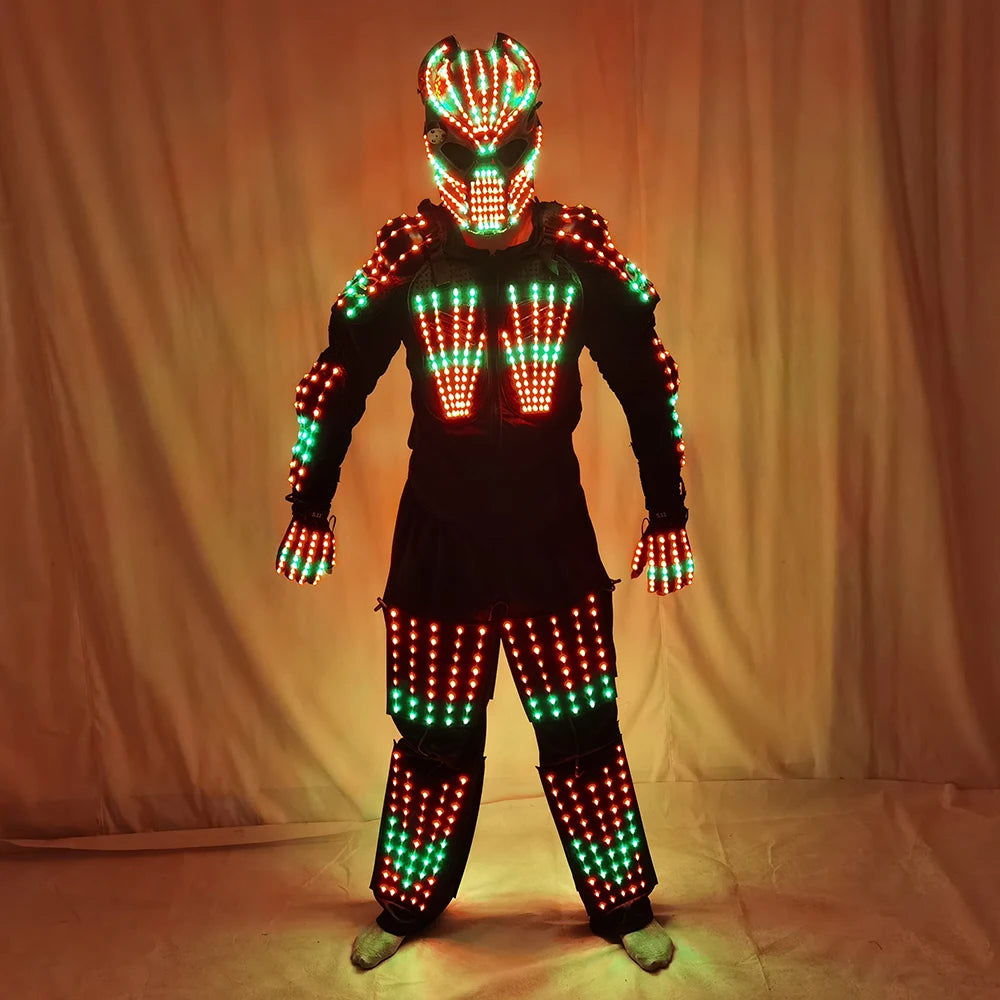 Full Color LED Suit Costumes Clothes Lights Luminous Stage Dance Performance Show Growing Light Up Armor for Night Club