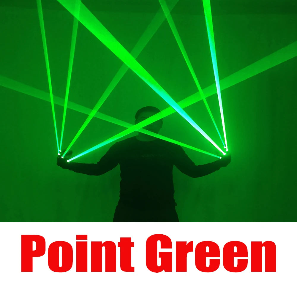 Single Point Green Red Blue RGB Laser Gloves LED Finger Light LED Robot Suit Performance Rechargeable Gloves
