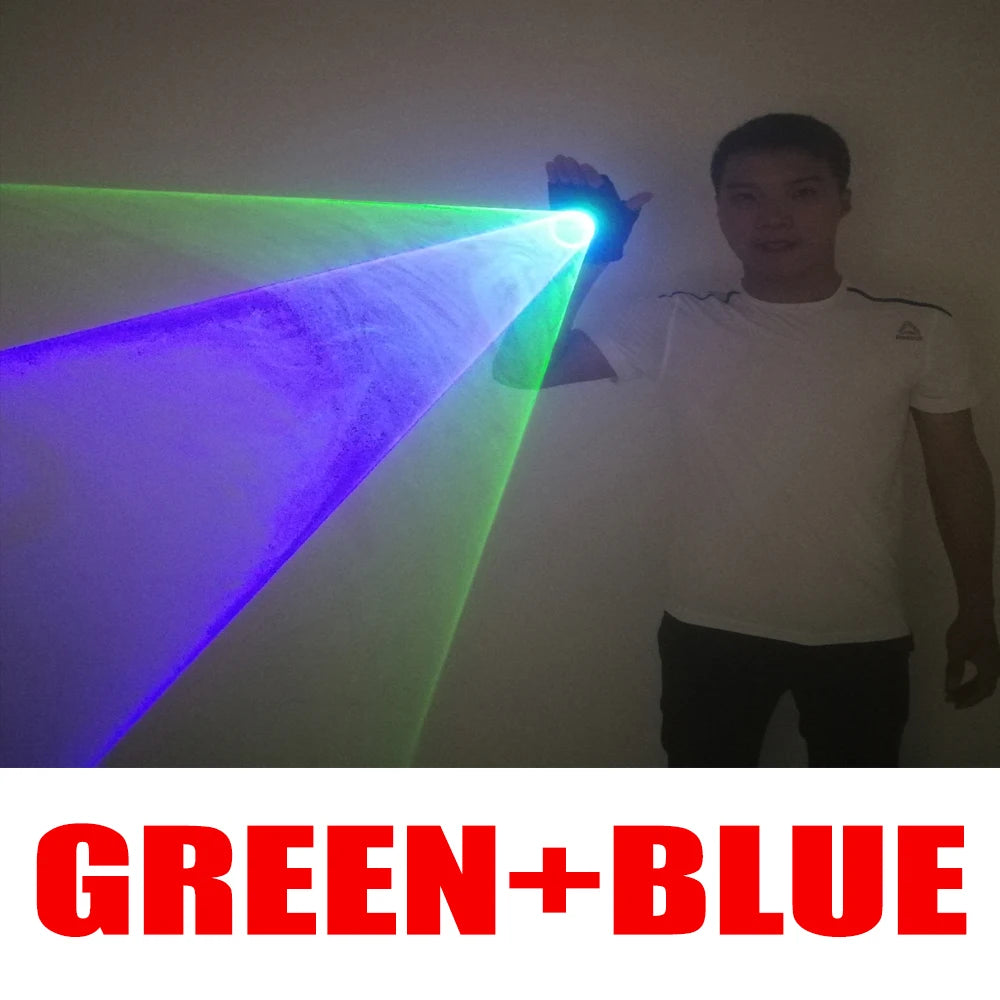Green Red Blue RGB Rotating Laser Gloves Whirlwind Handheld Lazer Cannon Tunnel Effect Vortex LED Light Pub Party Show