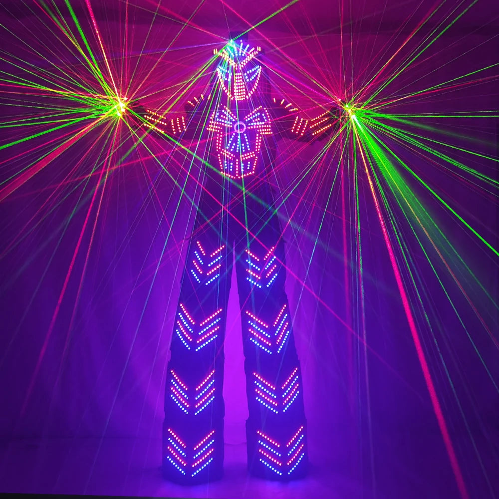 Traje De Robot LED ركائز ووكر مصباح ليد روبوت البدلة الملابس الحدث Kryoman زي Led Disfraz De Robot