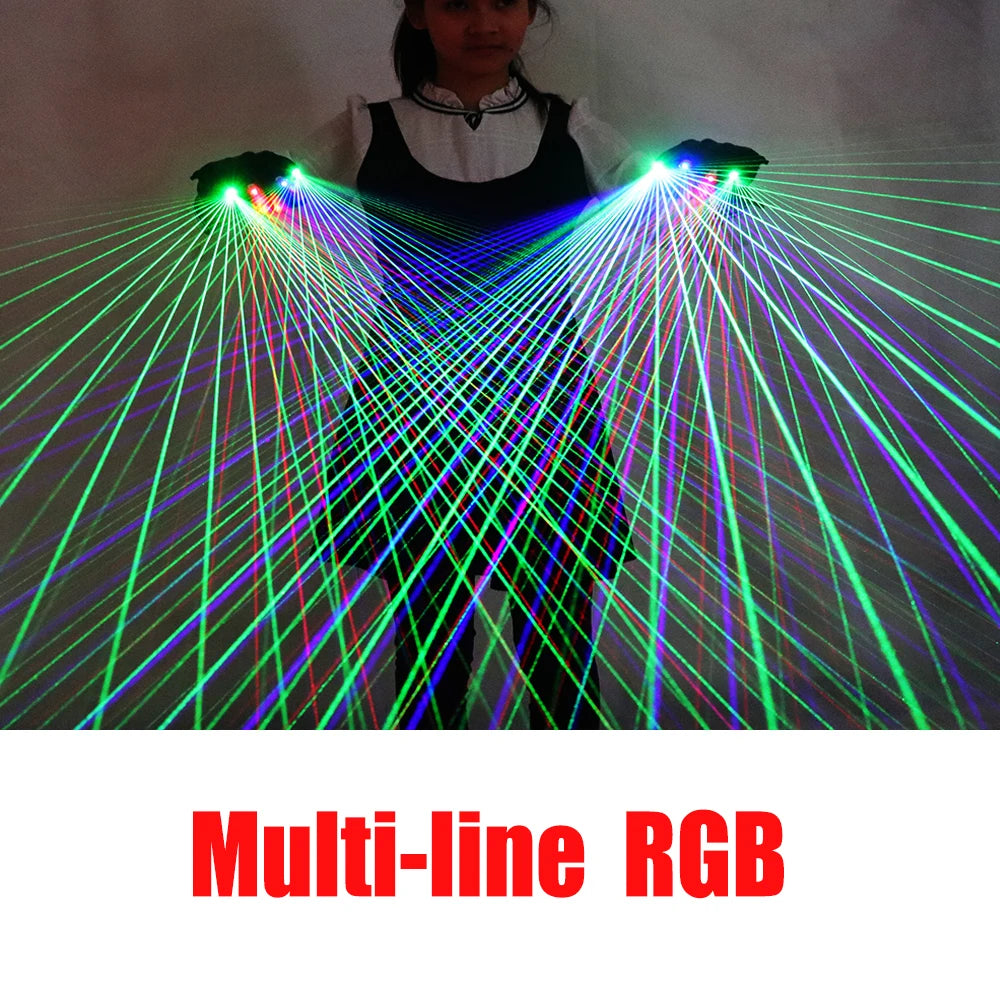 Color Red Green Blue Multi Line Laser Gloves LED Colorful Luminous Gloves for Party Stage Performance Clothing