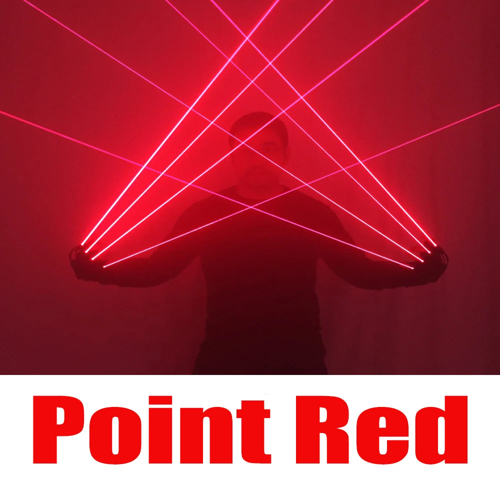 Single Point Green Red Blue RGB Laser Gloves LED Finger Light LED Robot Suit Performance Rechargeable Gloves
