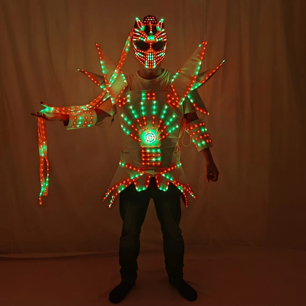Woman Led Costume Ladies Light Up Dance Dress Female Jacket Christmas Performance Party Nightclub Entertainment