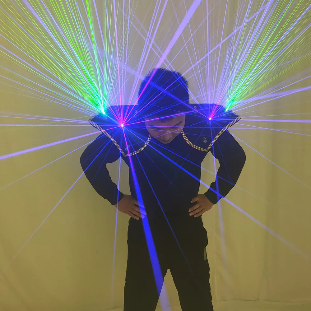 Chaleco láser de Color, chaleco de hombro para espectáculo de láser, fiesta, vestido elegante, disfraz luminoso de Robot de baile
