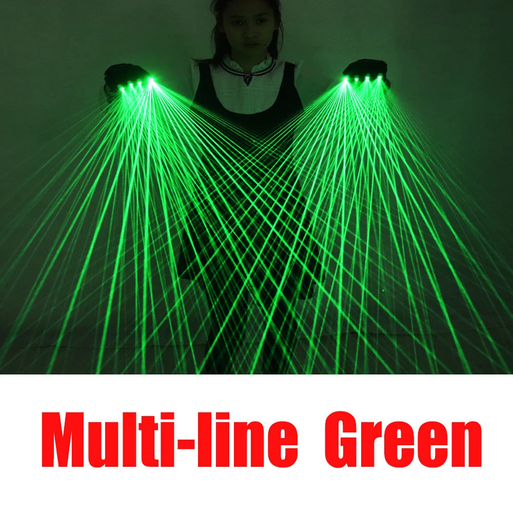 Color Red Green Blue Multi Line Laser Gloves LED Colorful Luminous Gloves for Party Stage Performance Clothing
