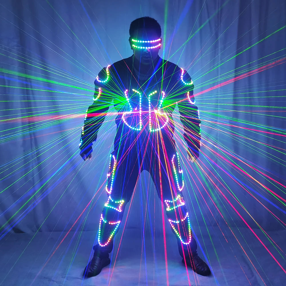 Future LED Robot Dance Armor RGB Laser Suit Festival Celebration Prom Party Music Show Cost Dancer Show Club Dress