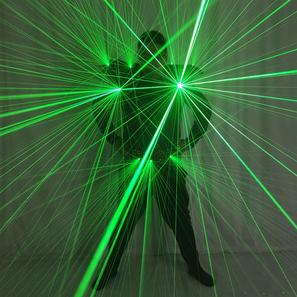 Future Novelty Green Laser Shoulder Vest LED Suit Jacket Starry Sky Laser Line Fireworks Colorful Effect Stage Performance