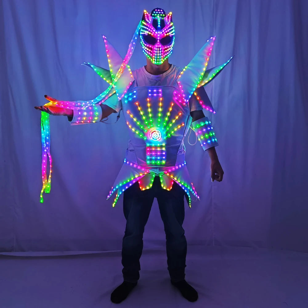 Woman Led Costume Ladies Light Up Dance Dress Female Jacket Christmas Performance Party Nightclub Entertainment