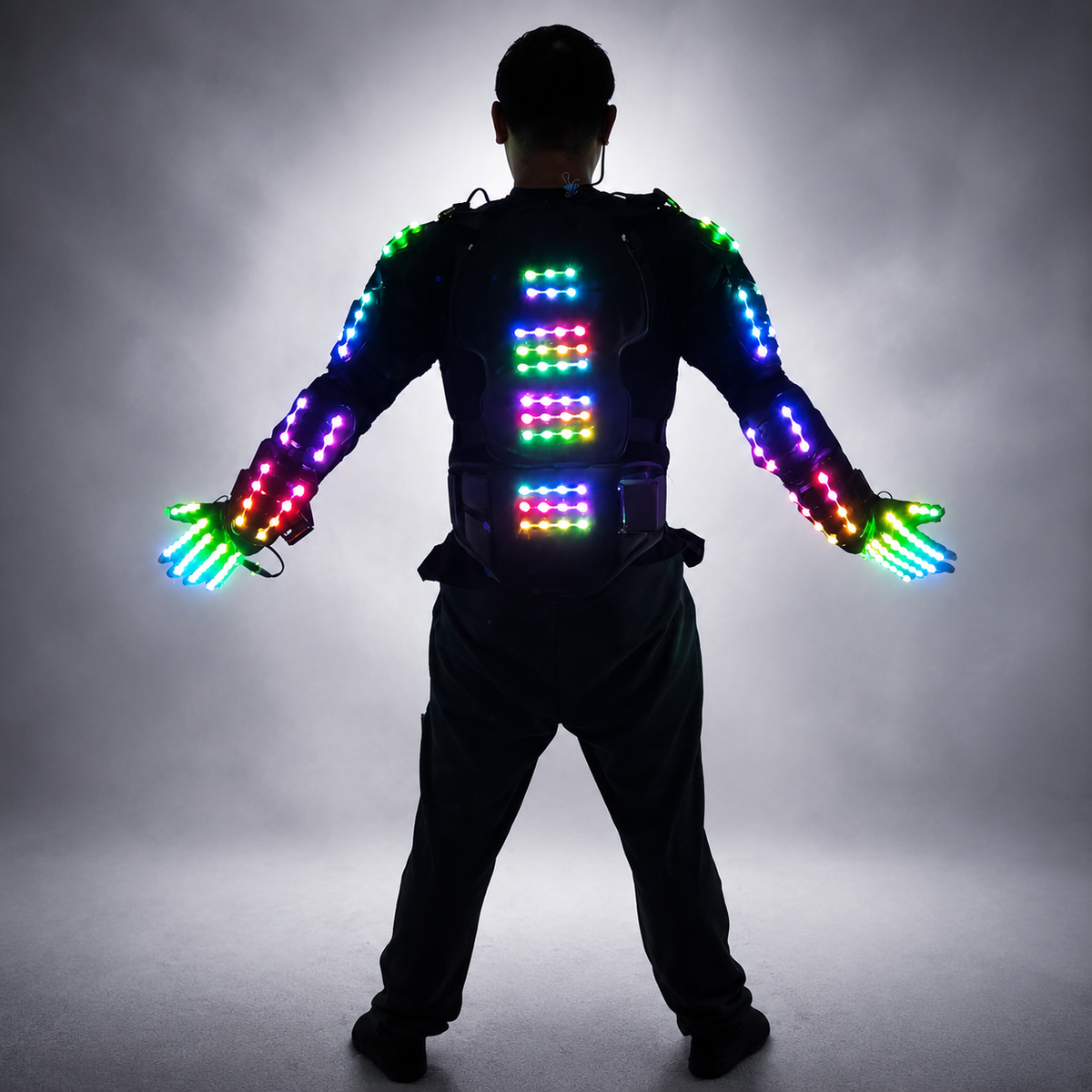 Pleine Couleur LED Lumineux Armure Légère Veste Lumineux Costumes Costume