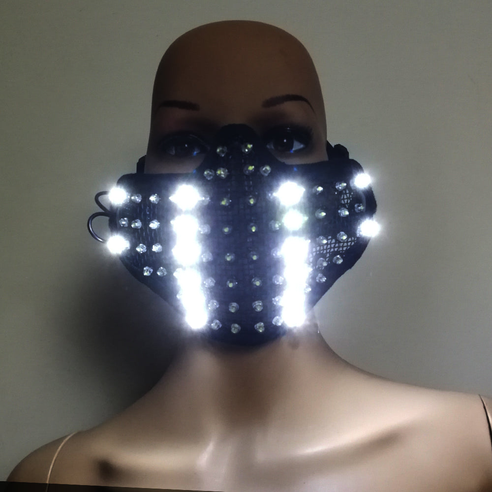 Máscaras de luz LED brillante Hero Face Guard PVC Masquerade Party Halloween Birthday LED Máscaras