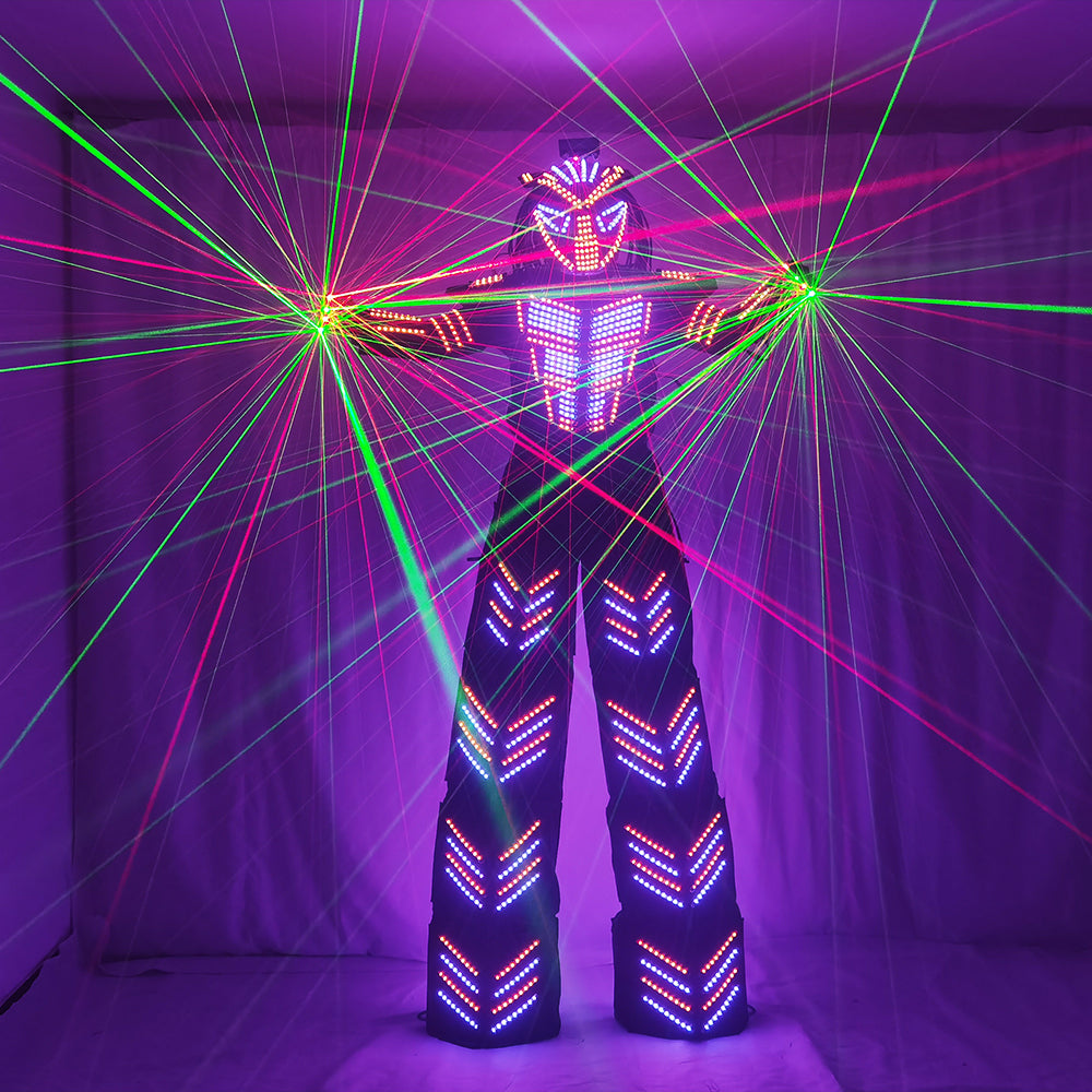 LED Robot Suits Luminous Costume David Guetta LED Robot Suit Illuminated Kryoman Robot Led Stilts Clothes