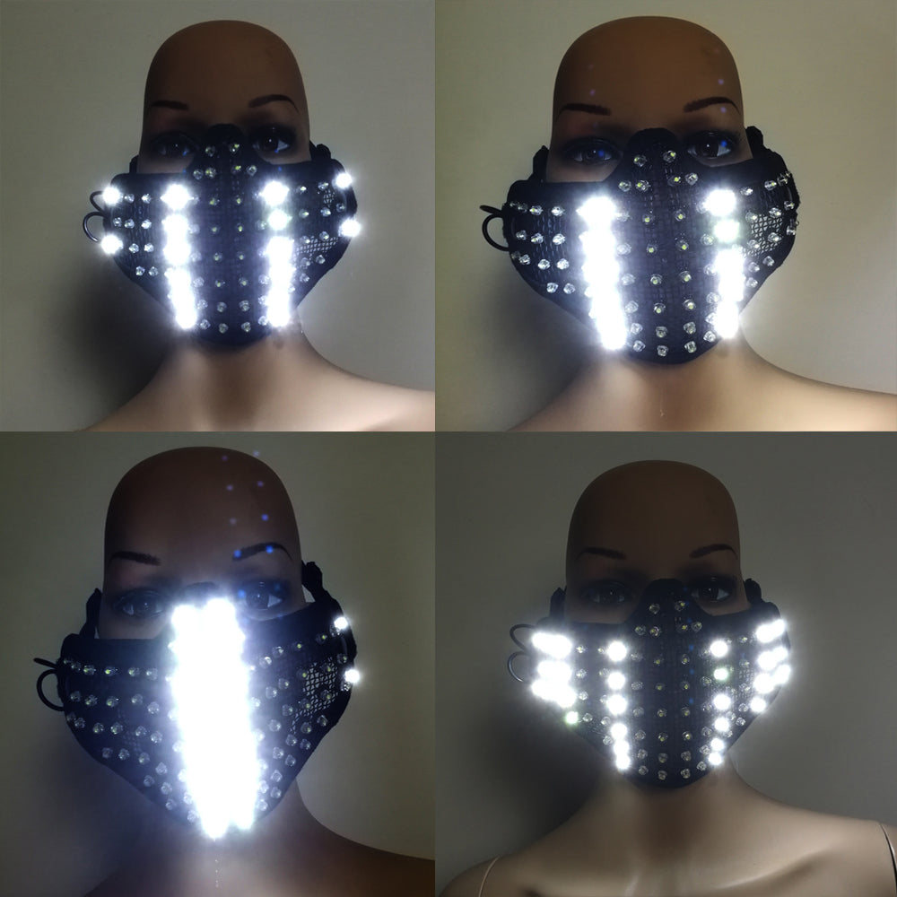 LED Glowing Light Masks Hero Face Guard PVC Masquerade Party Halloween Birthday LED Masks