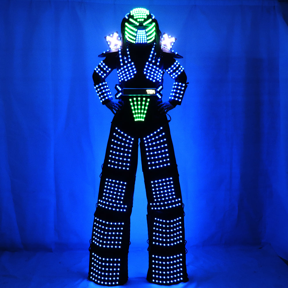 Traje De Robot LED Stilts Walker LED Light Robot Suit Costume Clothing  Event Kryoman Costume Led Disfraz De Robot