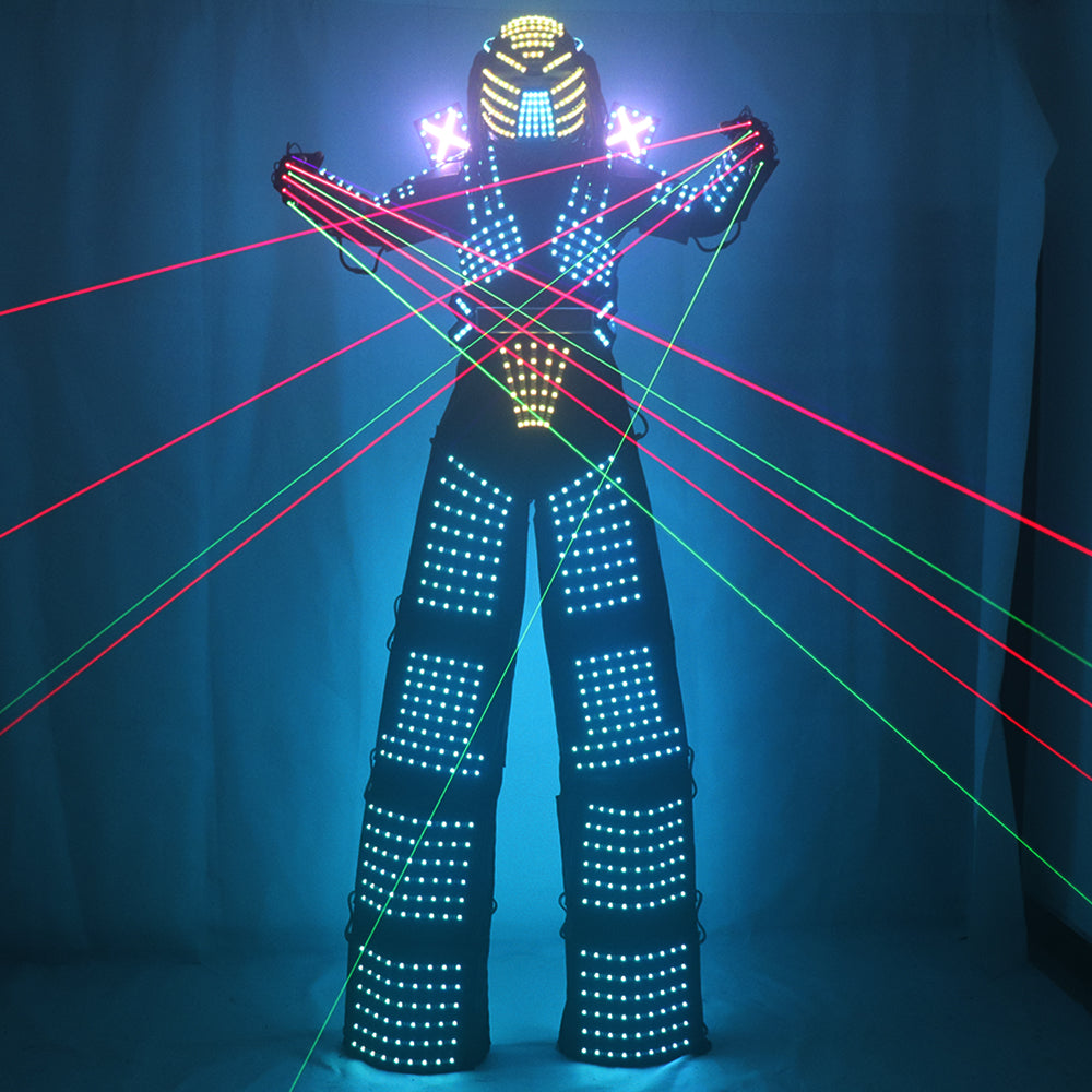 Robot de Traje De CONDUJO paseante de zancos CONDUJO traje del pleito del robot ligero que viste acontecimiento traje de Kryoman robot de Disfraz De conducido