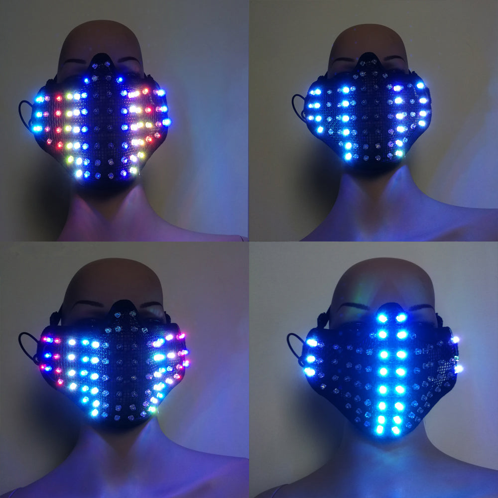 LED Glowing Light Masks Hero Face Guard PVC Masquerade Party Halloween Birthday LED Masks